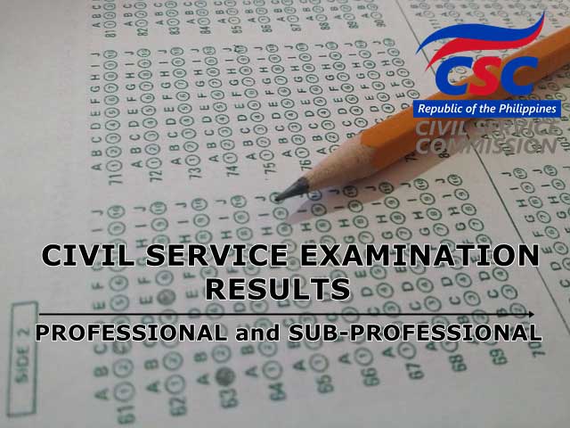 Civil Service Exam Results