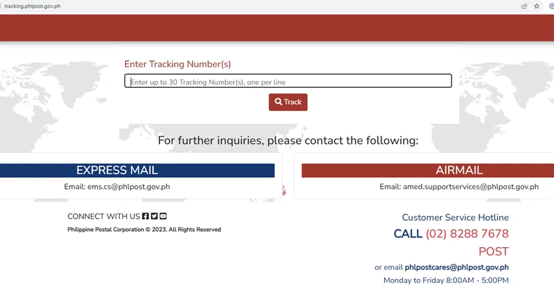 go to phlpost tracking website